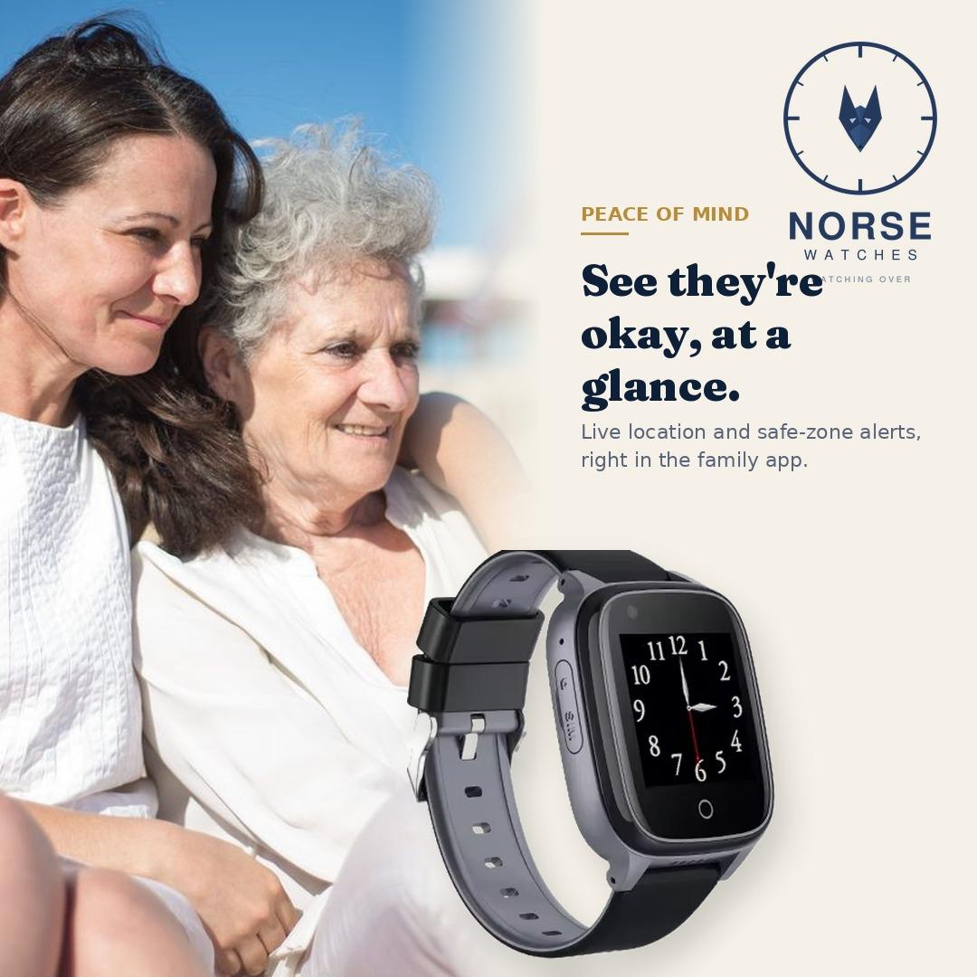 Live location and safe zones for an elderly loved one in the Norse family app